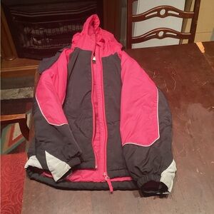 Place Pink and Black Puffer Jacket